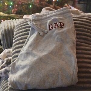 GAP Light Gray Joggers with Maroon Logo